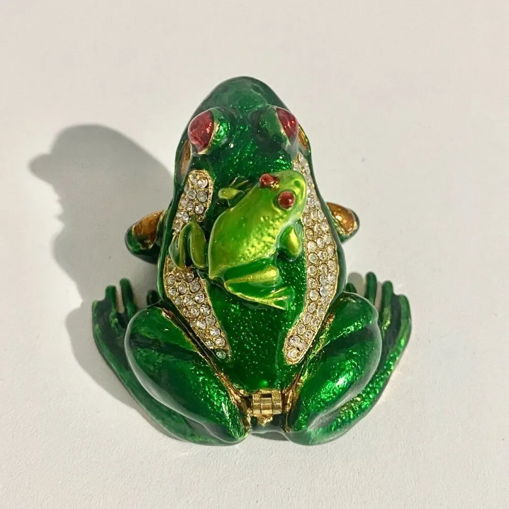 Green Frog Trinket Box